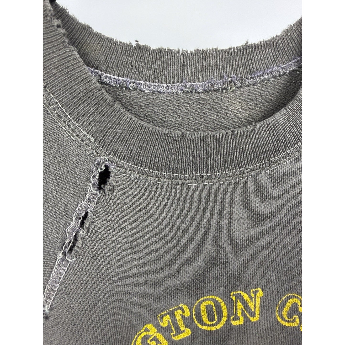 Vintage 60’s Thrashed Millington Central Trojans Crewneck Sweatshirt L 22.5x26