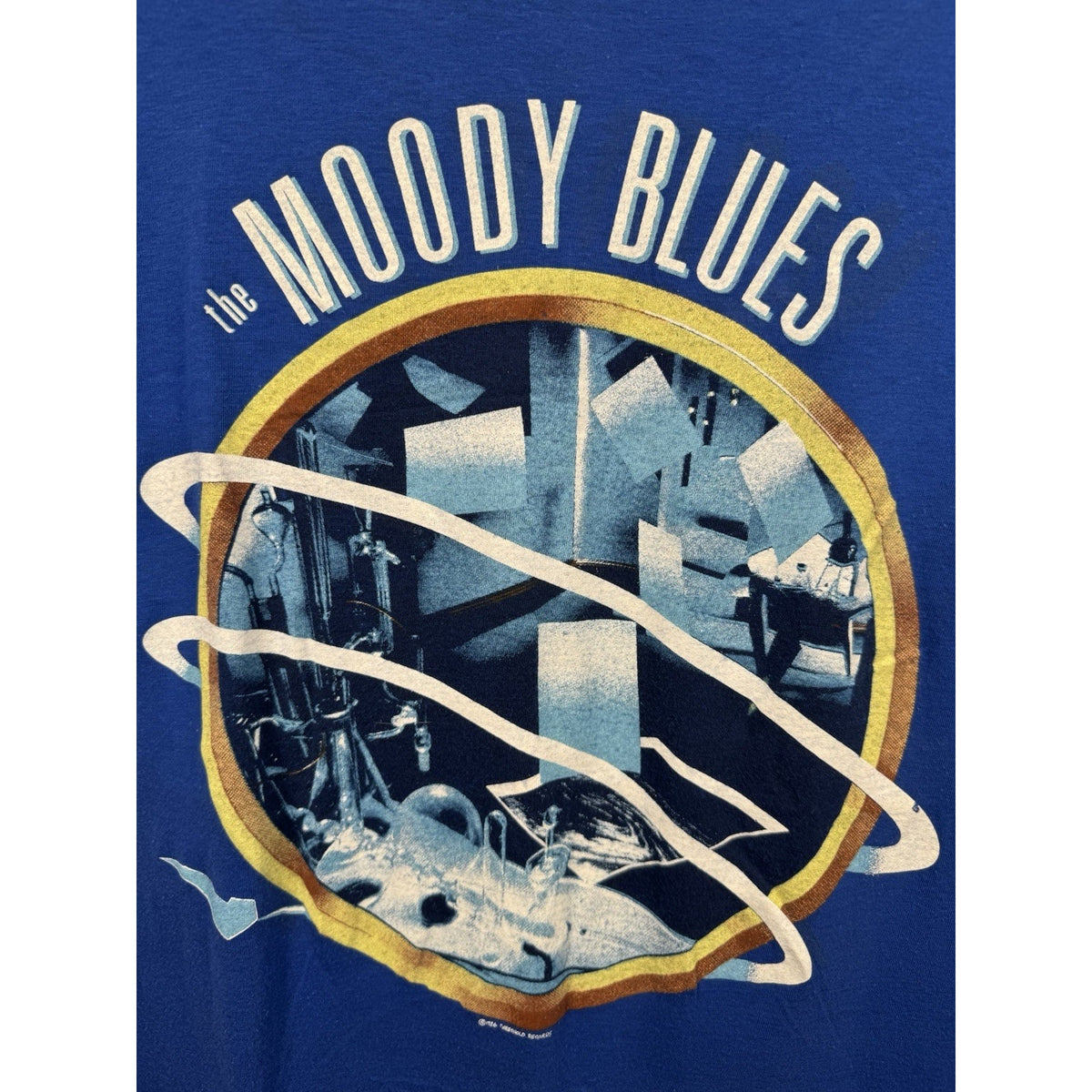 Vintage 1986 The Moody Blues Original Shirt Blue Single Stitch Ched XL 22x28