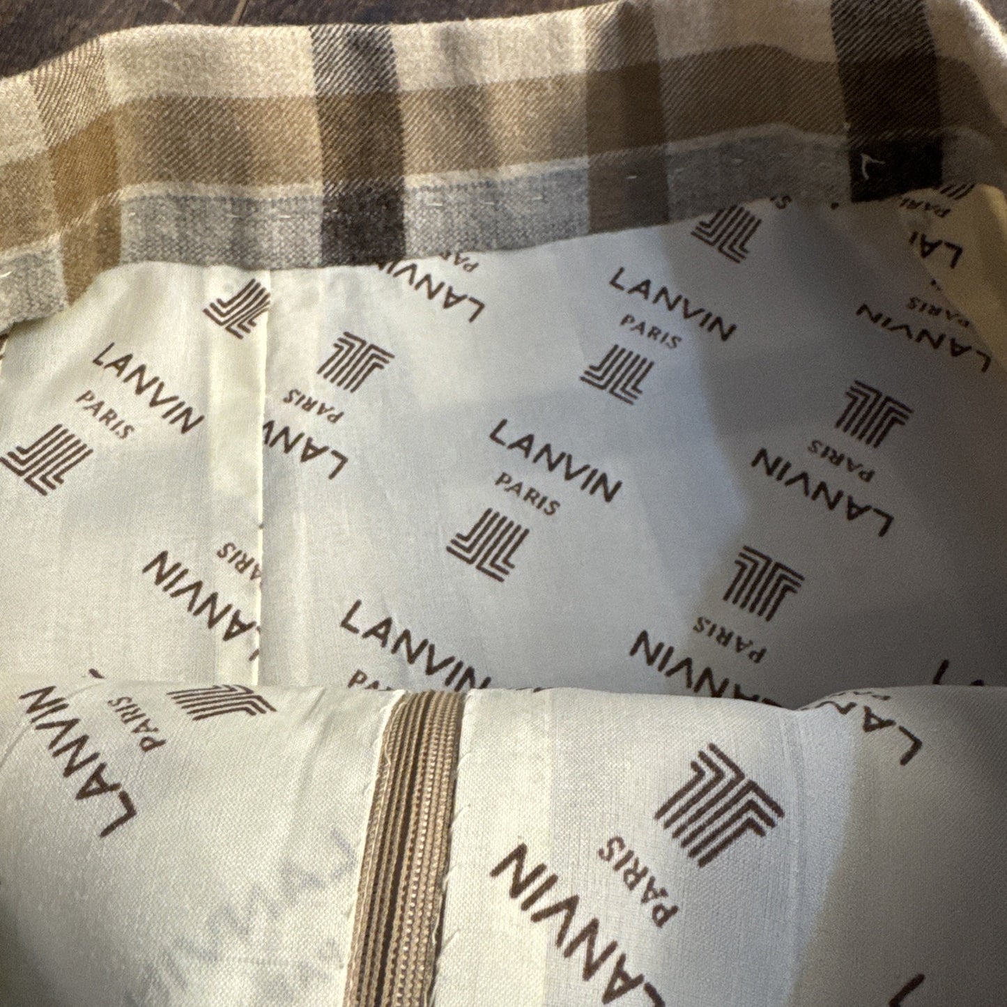 1960s Lanvin Couture Wool Plaid Skirt - 26” waist