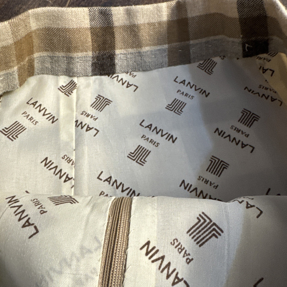 1960s Lanvin Couture Wool Plaid Skirt - 26” waist