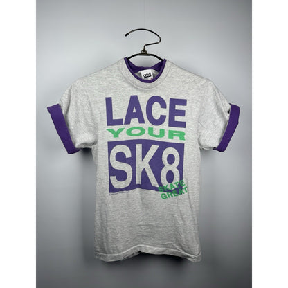 Vintage 1992 Lace Your Sk8 roller skate ringer tee, Anvil, S