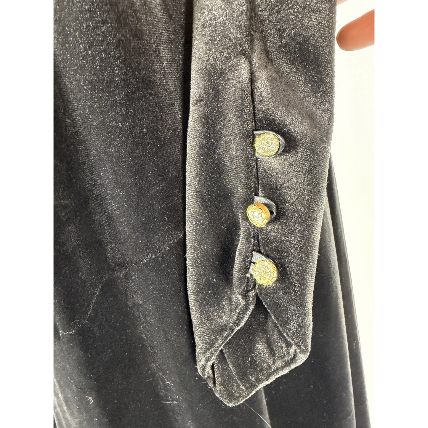 Vintage 80s David Brown Neiman Marcus Velvet Sequin Sleeve Gown