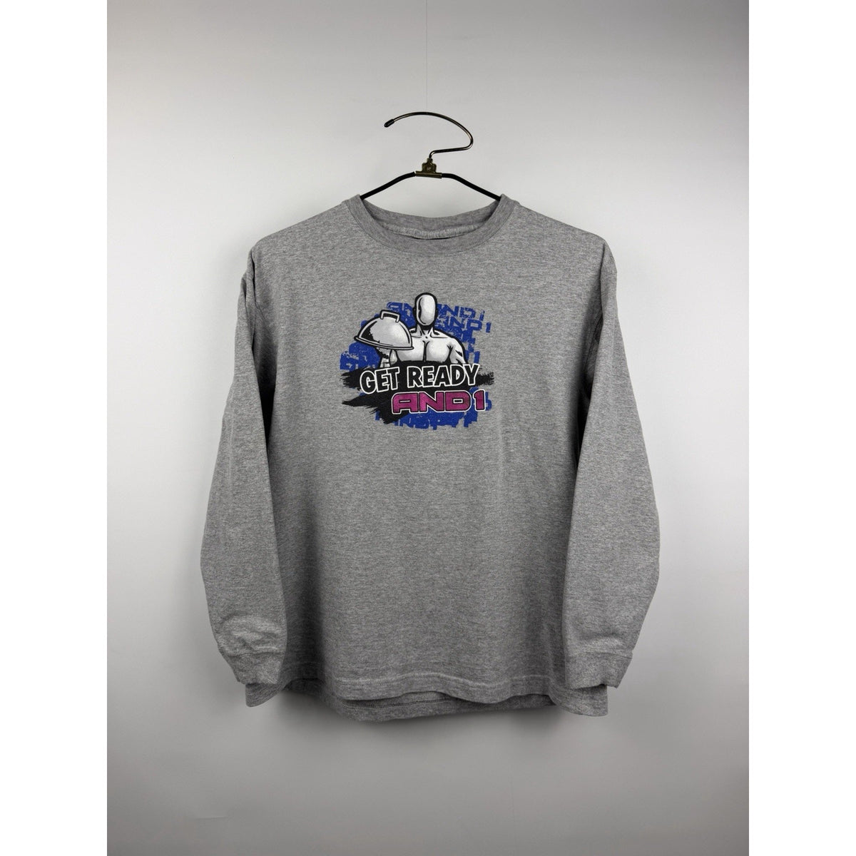 Vintage AND1 Basketball You’re About To Get Served Long Sleeve Youth Large 21x25