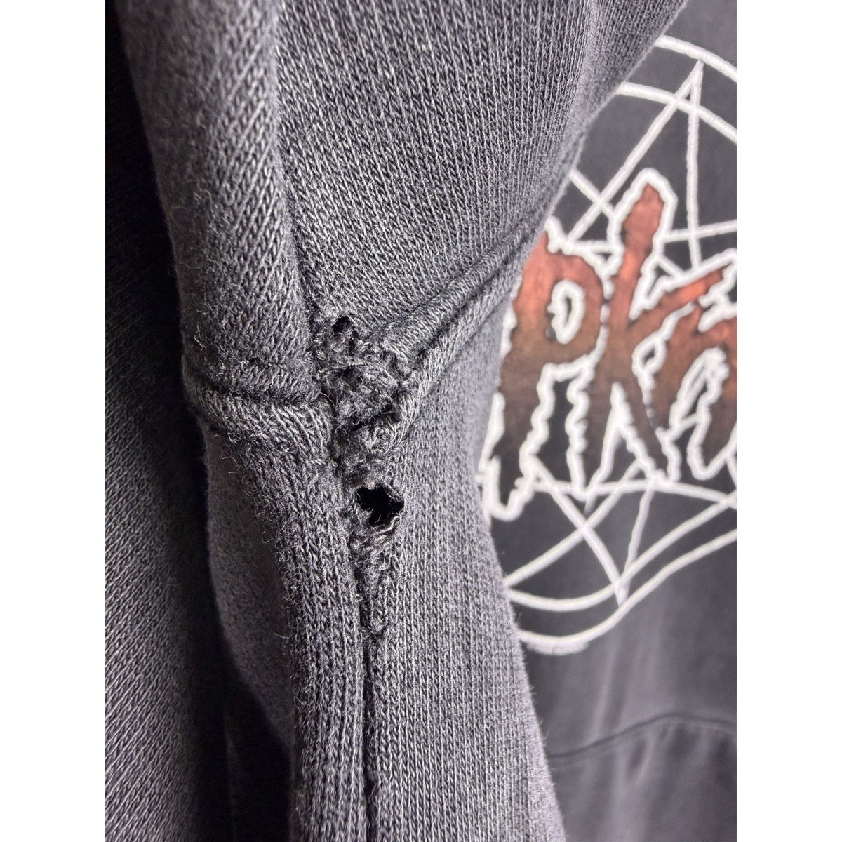 Slipknot pullover distressed hoodie, Iowa era nu metal, 2002, L