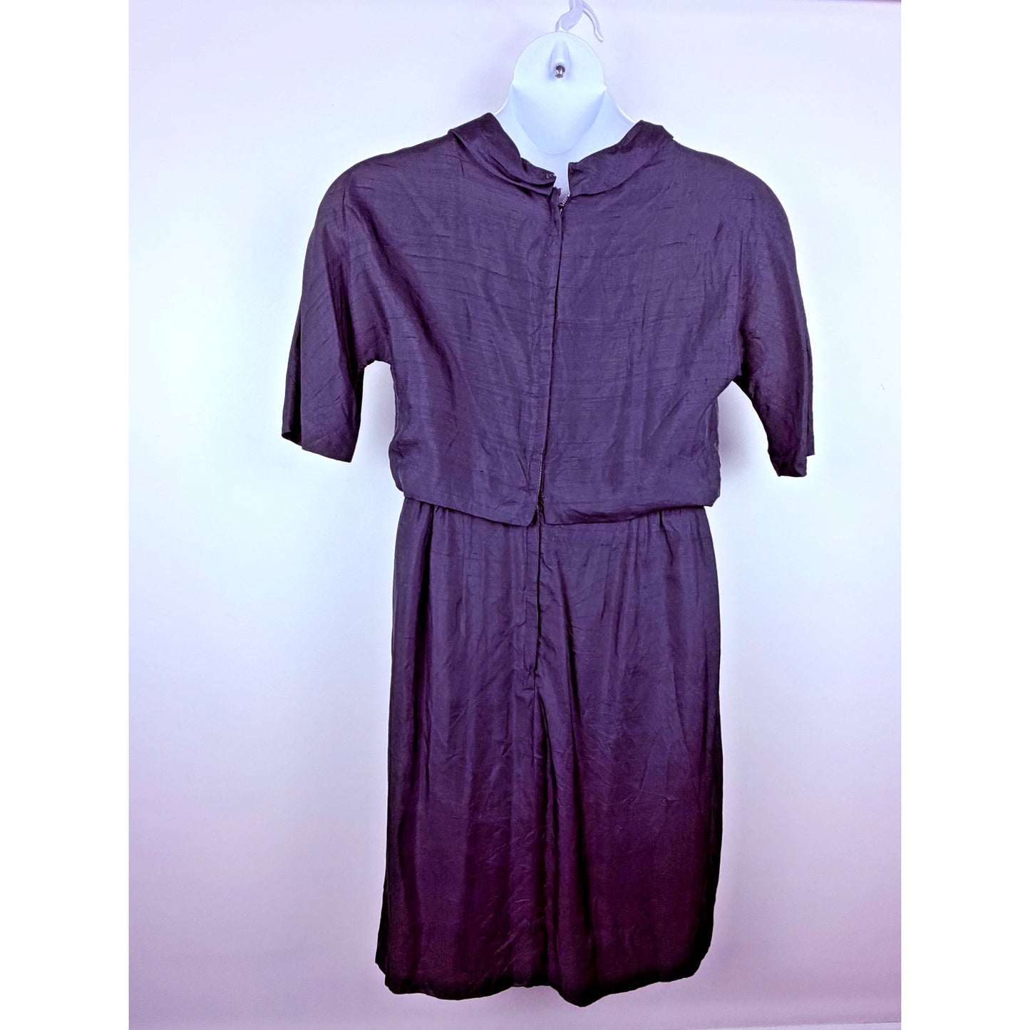 1960s navy blue vintage kerchief neck day dress medium