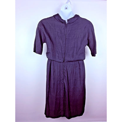 1960s navy blue vintage kerchief neck day dress medium