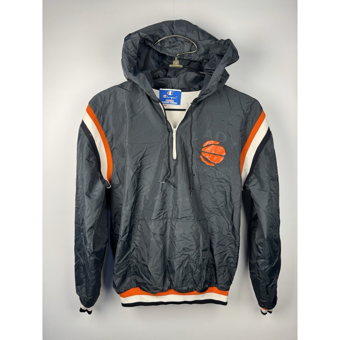 True Vintage 70s 80s Champion Windbreaker Track Jacket USA Made Medium 21x26