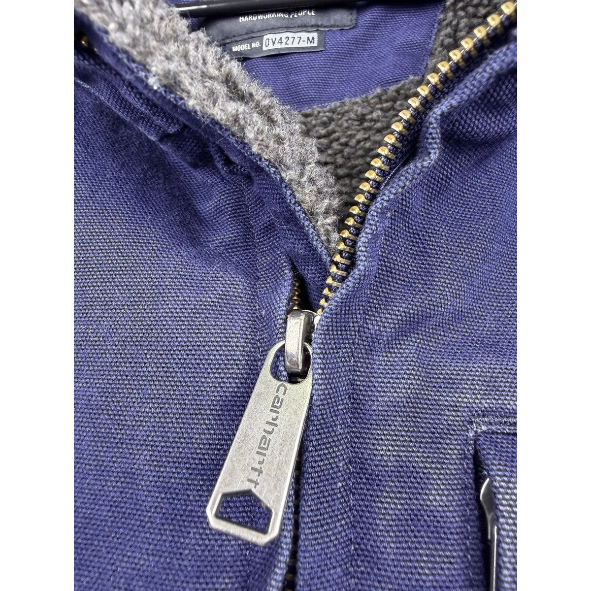 Carhartt Full Zip Sherpa-Lined Blue OV4277-M Relaxed Cotton Vest XXL 27x28