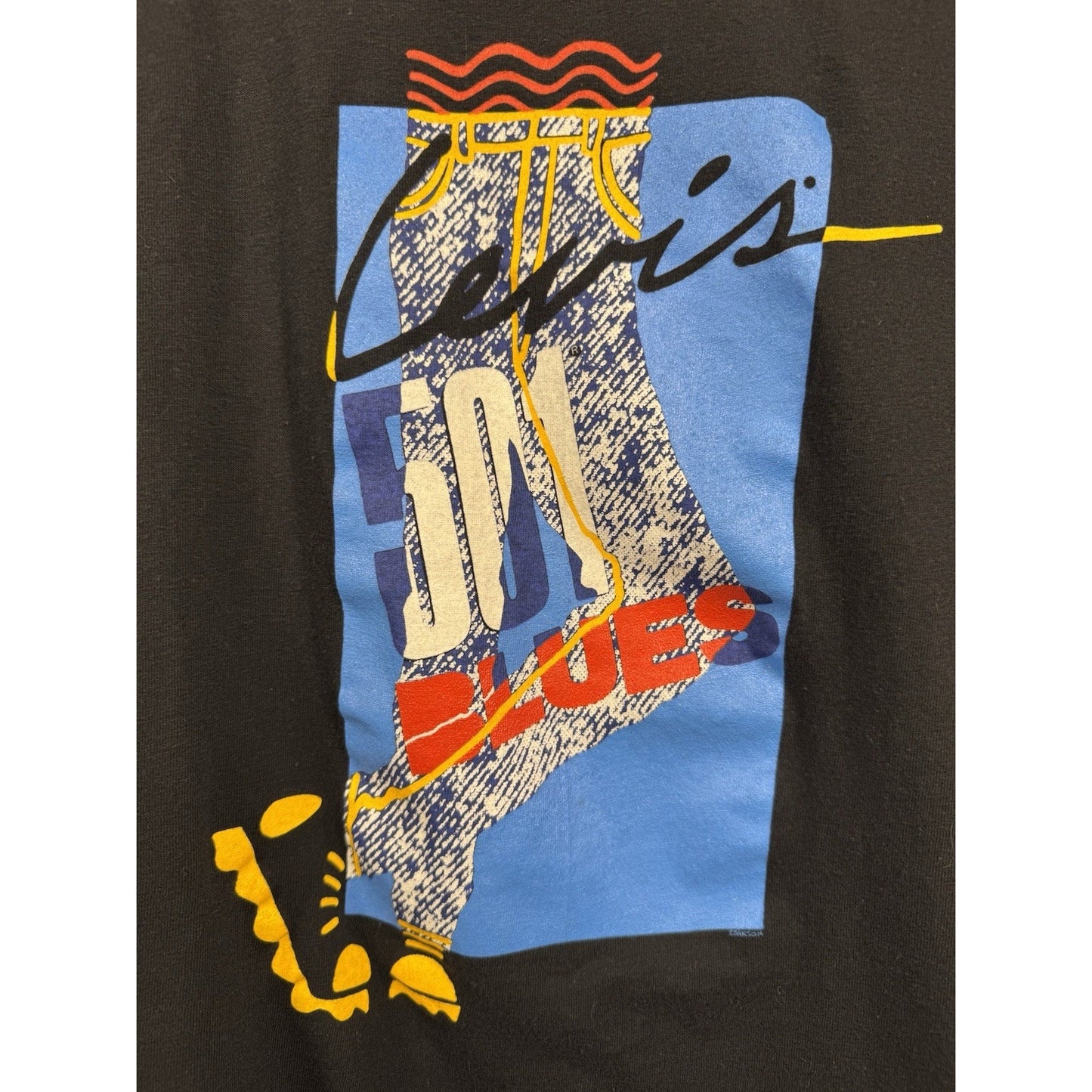 Vintage 1980s Levi's 501 Blues Single Stitch XL t-shirt Anvil USA 22x27