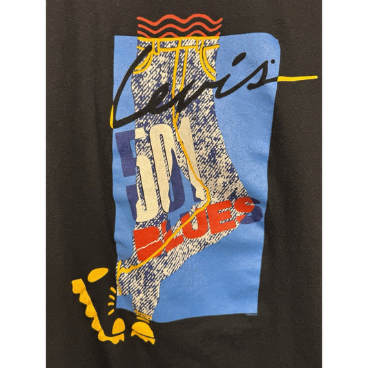 Vintage 1980s Levi's 501 Blues Single Stitch XL t-shirt Anvil USA 22x27