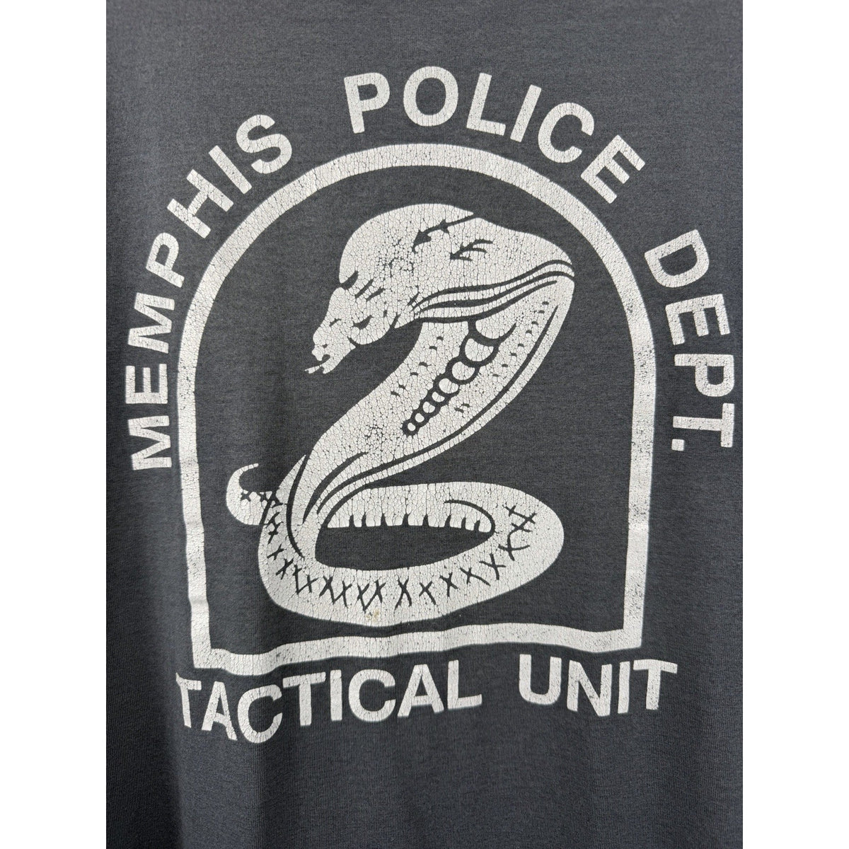Vintage 90s Memphis Police Tactical Unit tee, distressed, L
