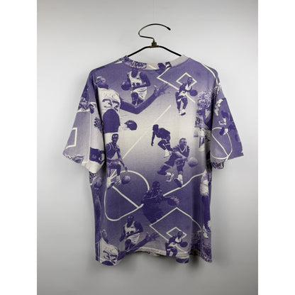 Vintage 90s Charlotte Hornets Hugo AOP tee, Magic Johnson T's, XL
