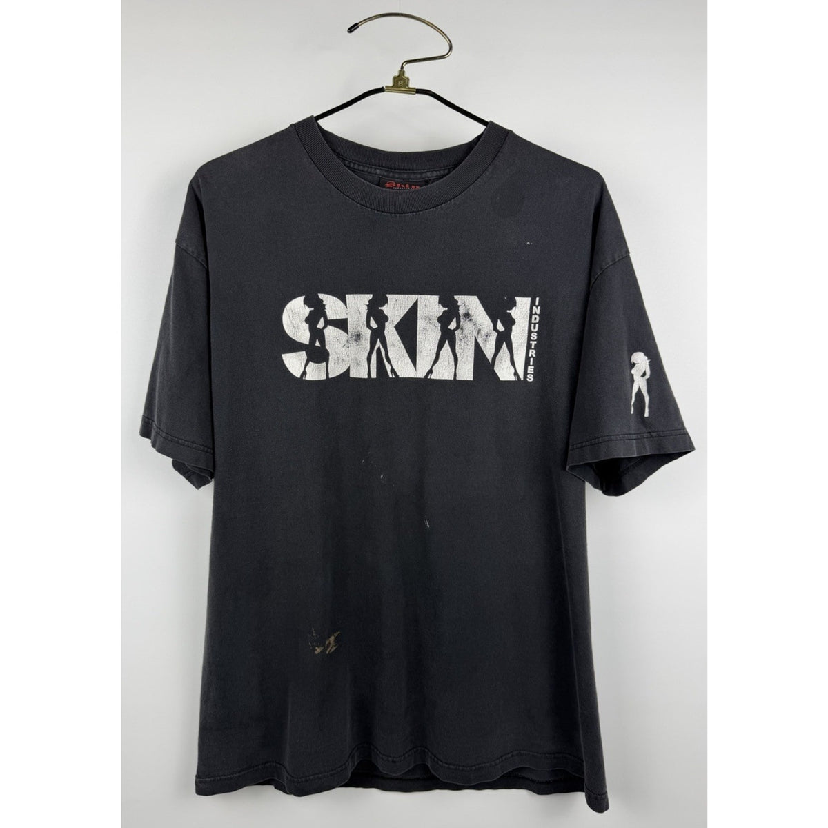 Vintage 2000s Skin Industries distressed tee, XL