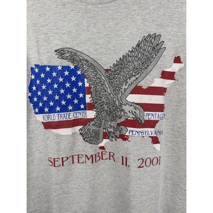 Vintage 9/11 Double Sided Shirt George Bush Quote Back Hit September 11 XL 24x29
