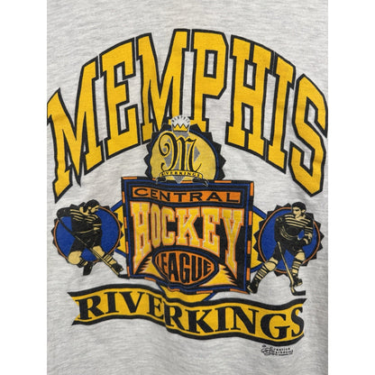 Vintage 1993 Memphis Riverkings CHL Hockey Rare Shirt Single Stitch Large 21x26