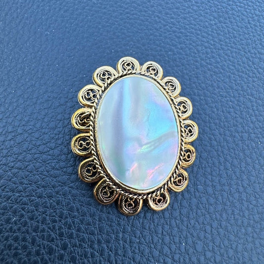 Opal sun flower brooch (1970s)