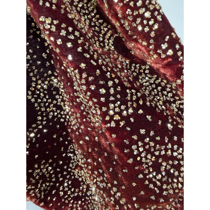 Vintage 80s David Brown Neiman Marcus Velvet Sequin Sleeve Gown