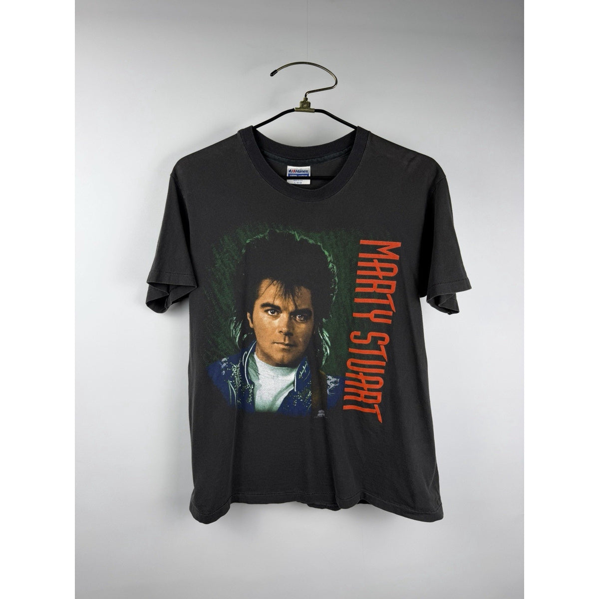 Vintage 1992 Marty Stuart country tee, single stitch, Hanes, L