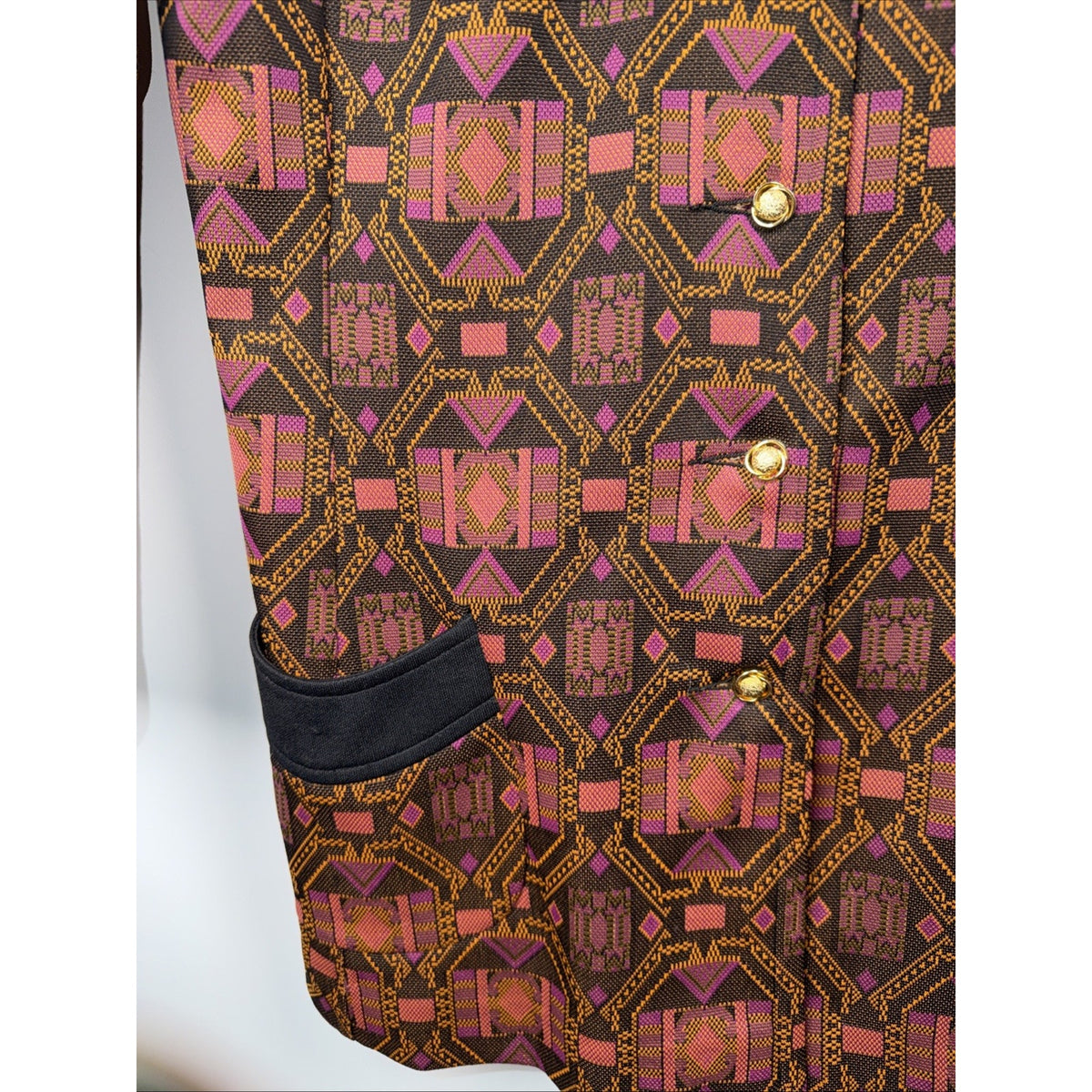 Vtg 70s BUTTERFLY COLLAR POLYESTER PSYCHEDELIC Beagle 38 (M) Pocket Gold Western