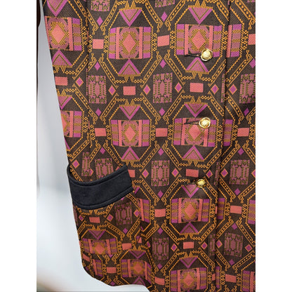 Vtg 70s BUTTERFLY COLLAR POLYESTER PSYCHEDELIC Beagle 38 (M) Pocket Gold Western