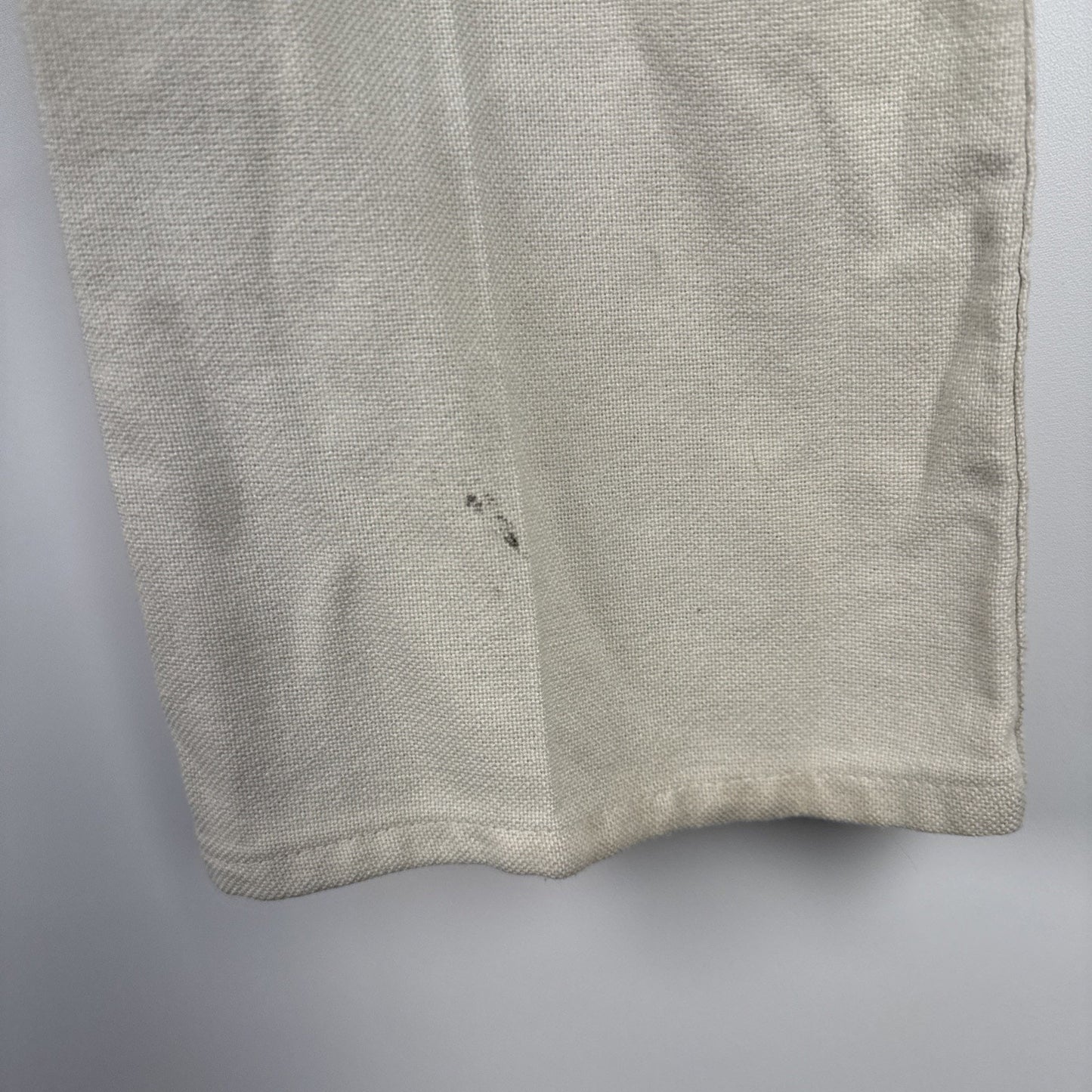 1970s Levi’s Sta-Prest Big E Black Tab Flared White Embellished Pants 28x31