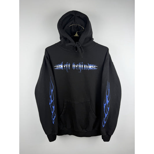 2017 Left Behind Band Hoodie Flame Sleeves Hardcore Pure Noise Records L 23x28