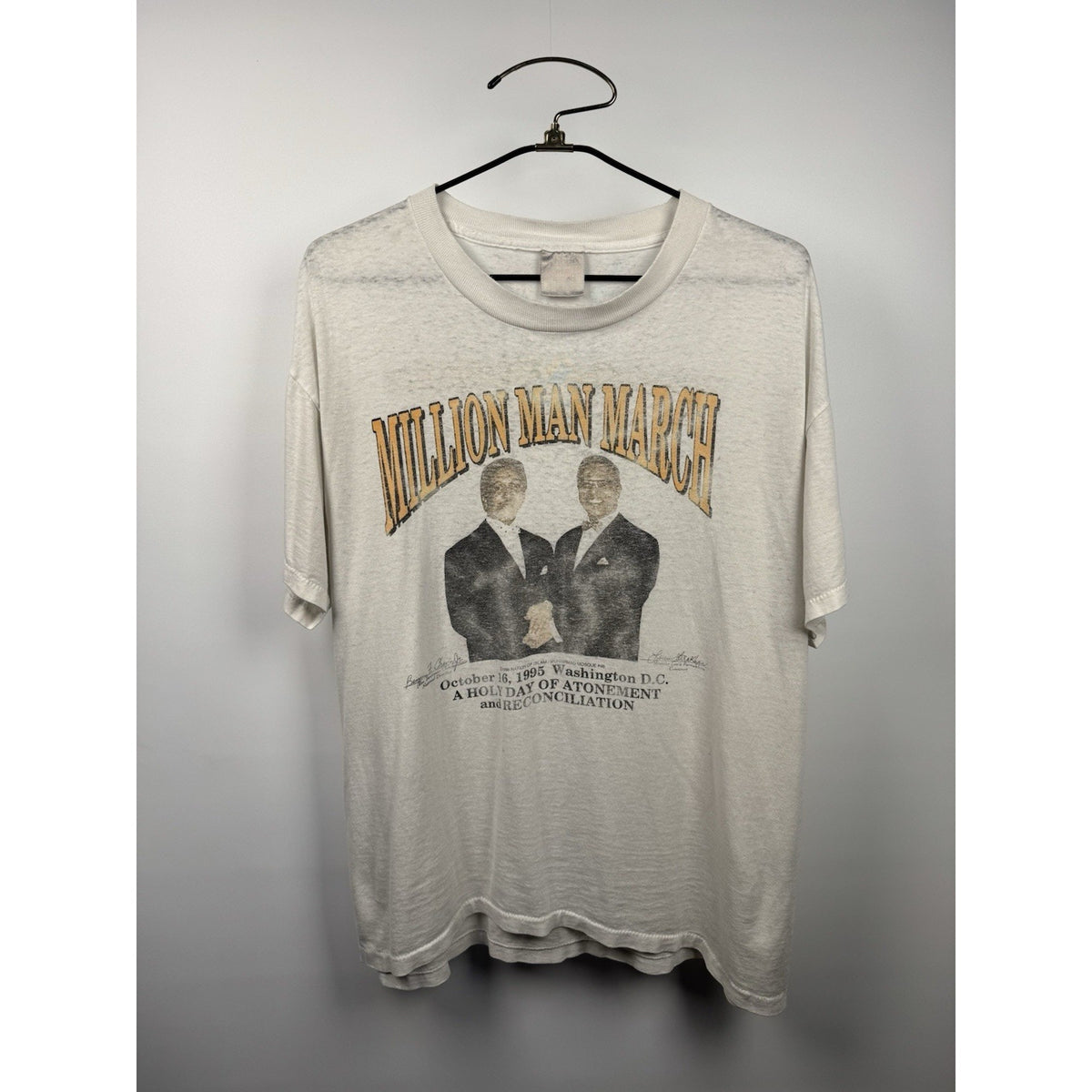 Vintage 1995 Million Man March tee, pledge on the back, Oneita, XL