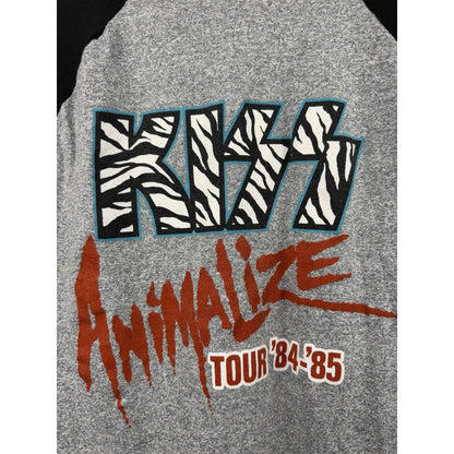 KISS Animalize Tour raglan concert shirt NO MAKE UP, 1984, XL