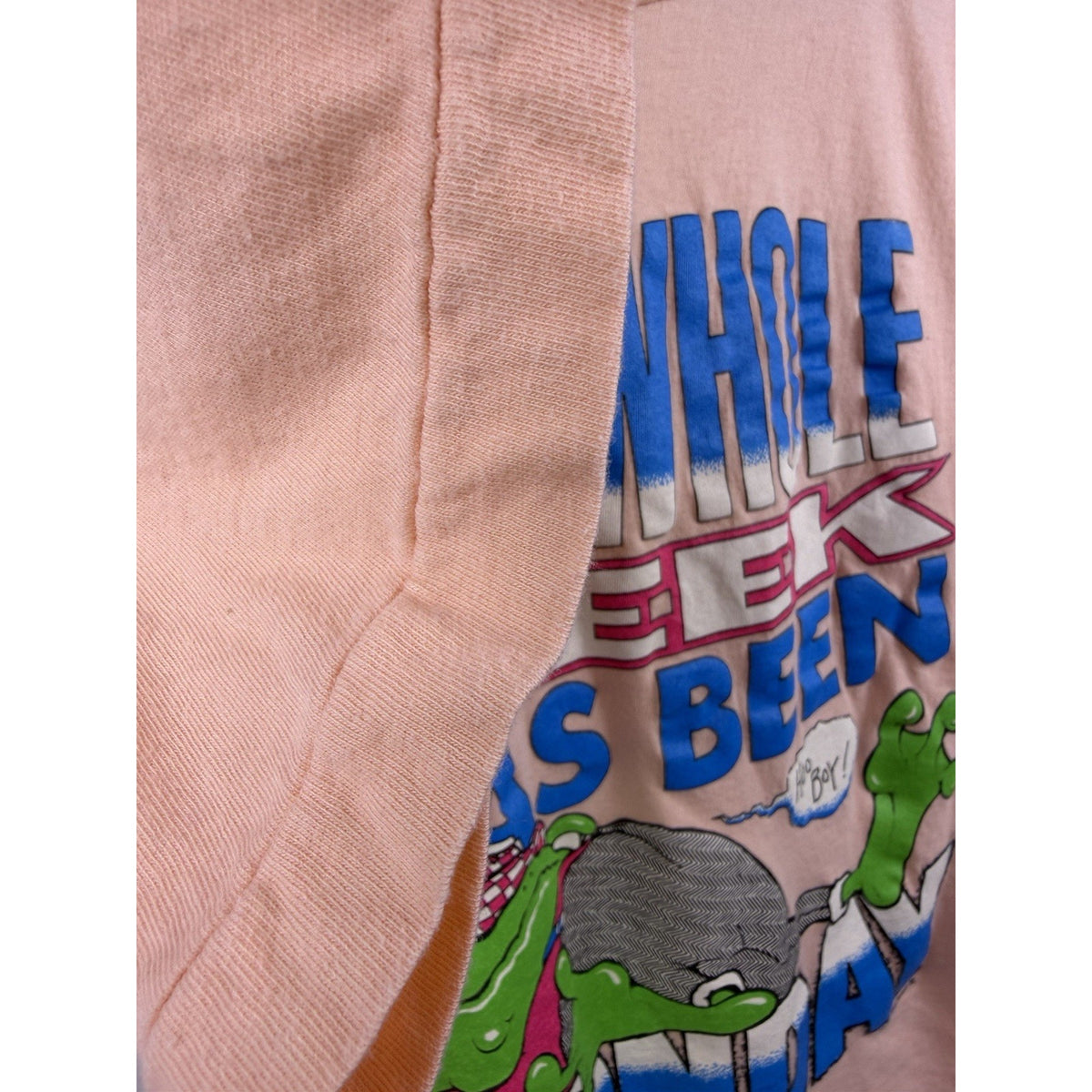 Vintage 80’s This Whole Week Has Been Monday Funny Graphic Frog Tee XL 23x27