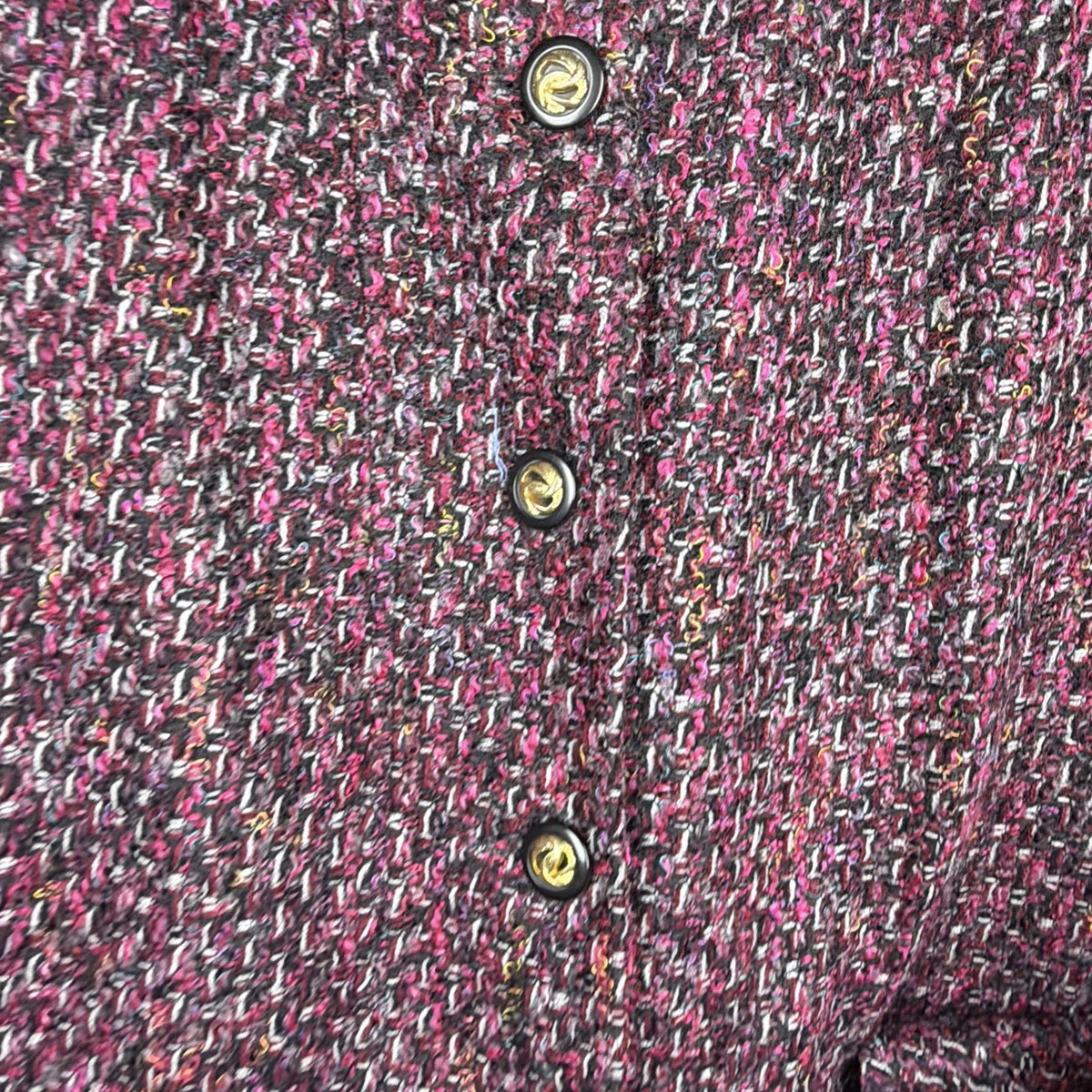 Vintage Henry Lee pink, black and gold boucle tweed boxy jacket, L/XL