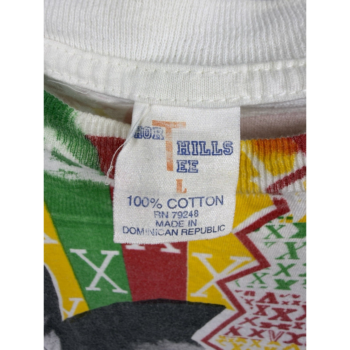Vintage 90s Malcolm X "By Any Means Necessary" all over print tee, L