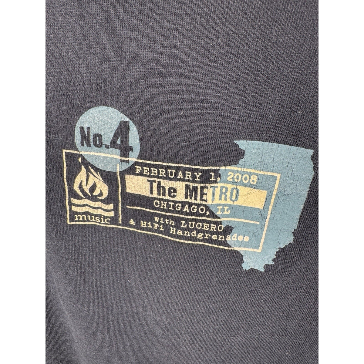 Vintage 2008 Hot Water Music Tour Shirt Chicago Metro W/ Lucero Small 18.5x24