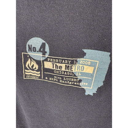 Vintage 2008 Hot Water Music Tour Shirt Chicago Metro W/ Lucero Small 18.5x24