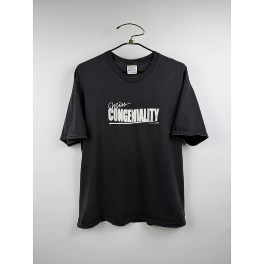 Vintage 2001 Miss Congeniality Movie Promo Tee Sandra Bullock Warner XL 23x29