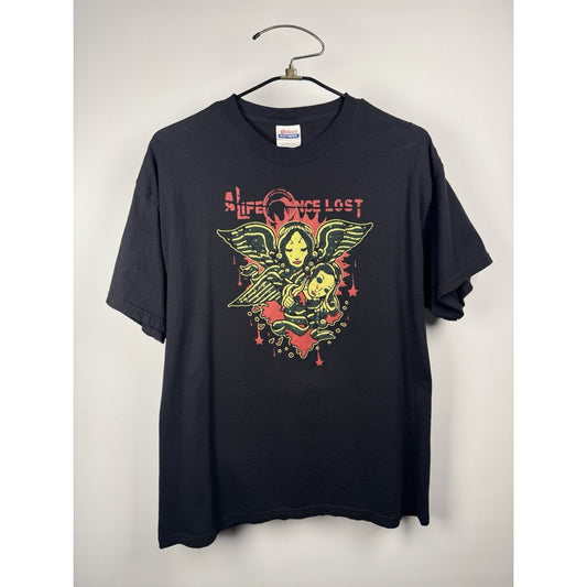 Vintage A Life Once Lost Angel Shirt Hardcore Metal Rare Hanes Heavy XL 23x30