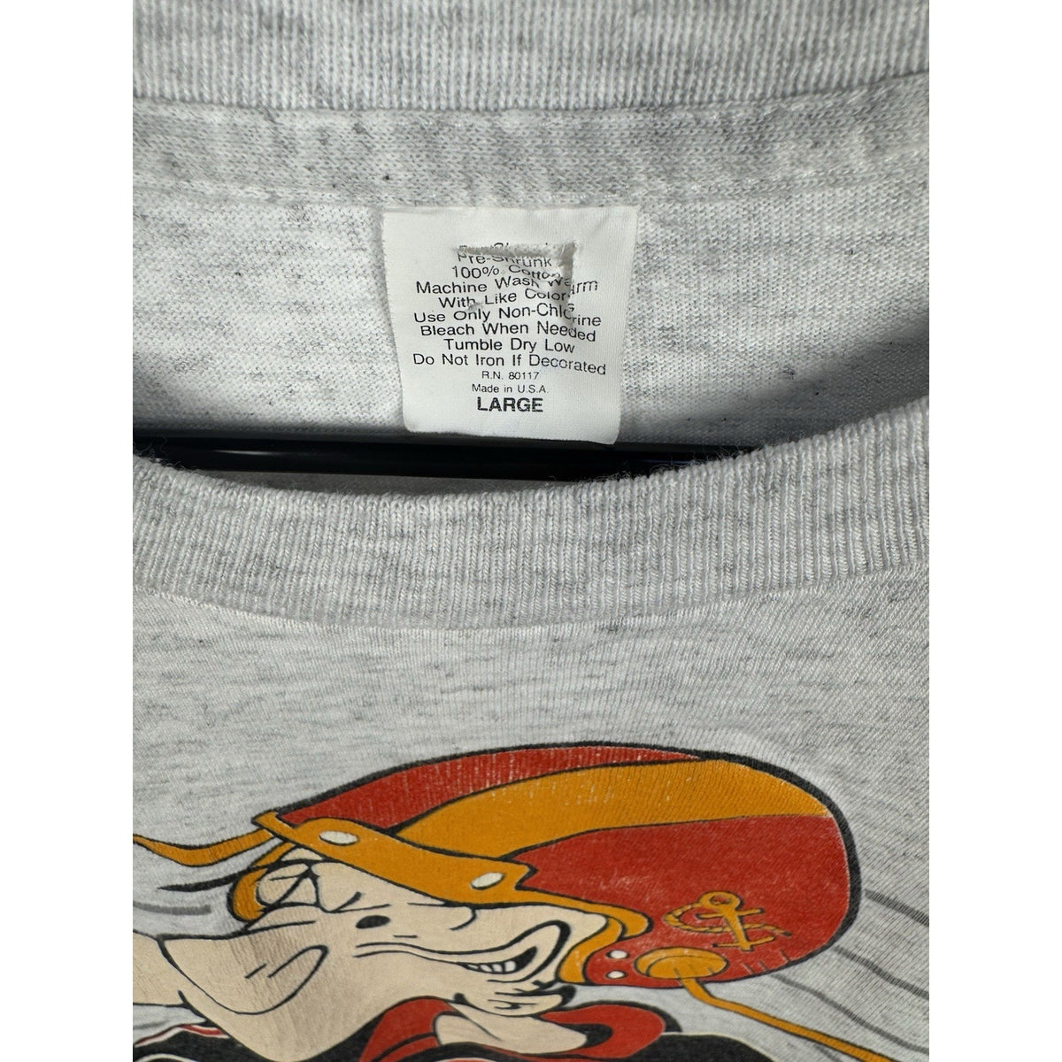 Vintage 1993 Popeye touchdown football tee, single stitch, USA, L