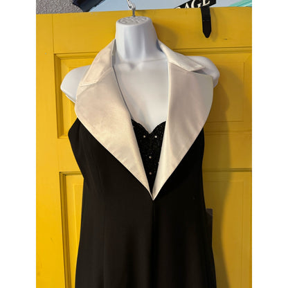 Jane Bond, deadstock tuxedo gown with embellished chest (1990s)