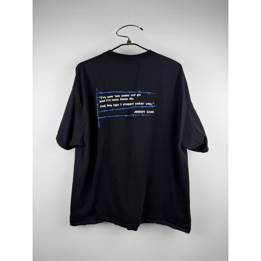 Vintage 2004 Johnny Cash At San Quentin Prison Double Sided Shirt Zion 2XL 25x31
