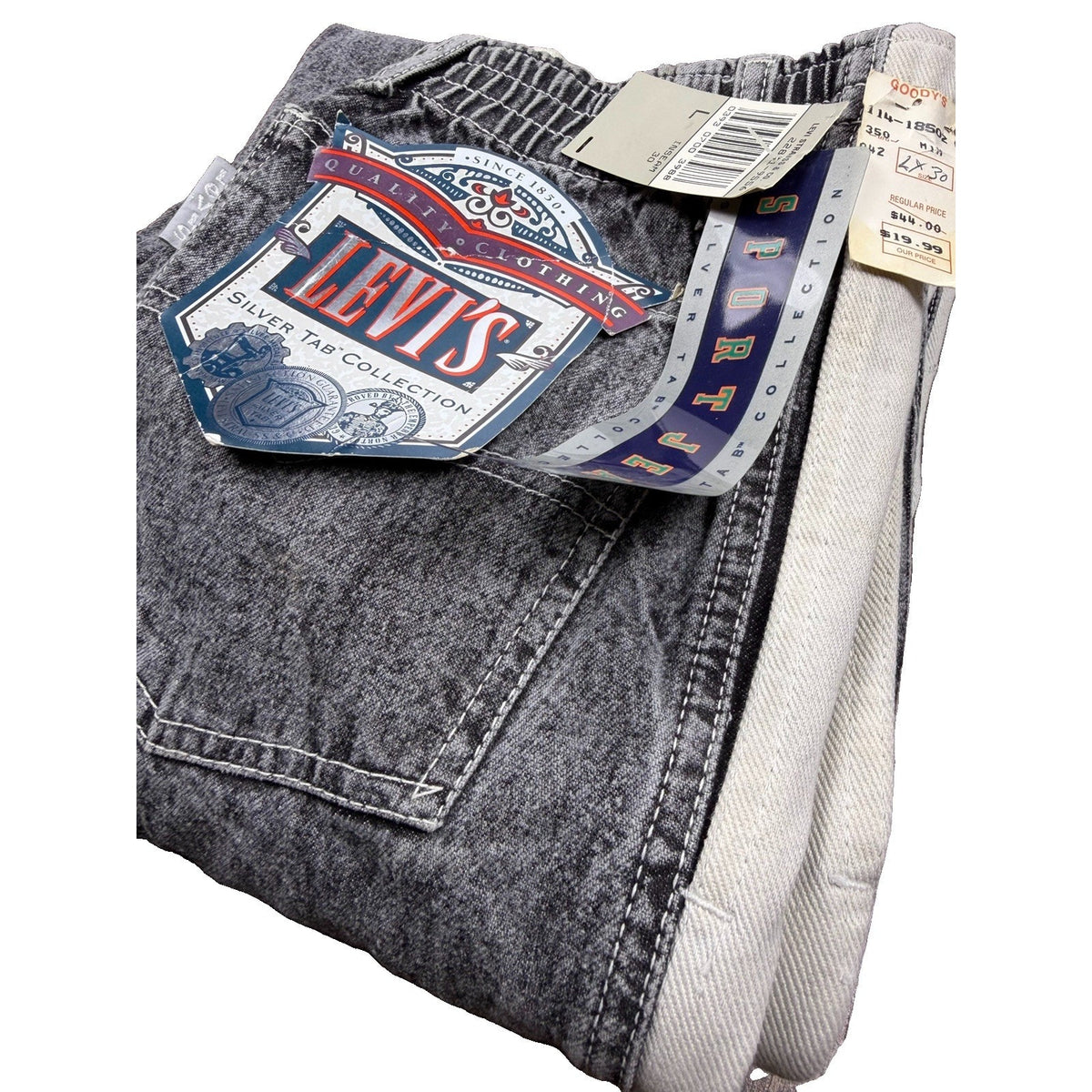 Vintage 90s Levi's SilverTab acid wash jeans, deadstock, 32x30