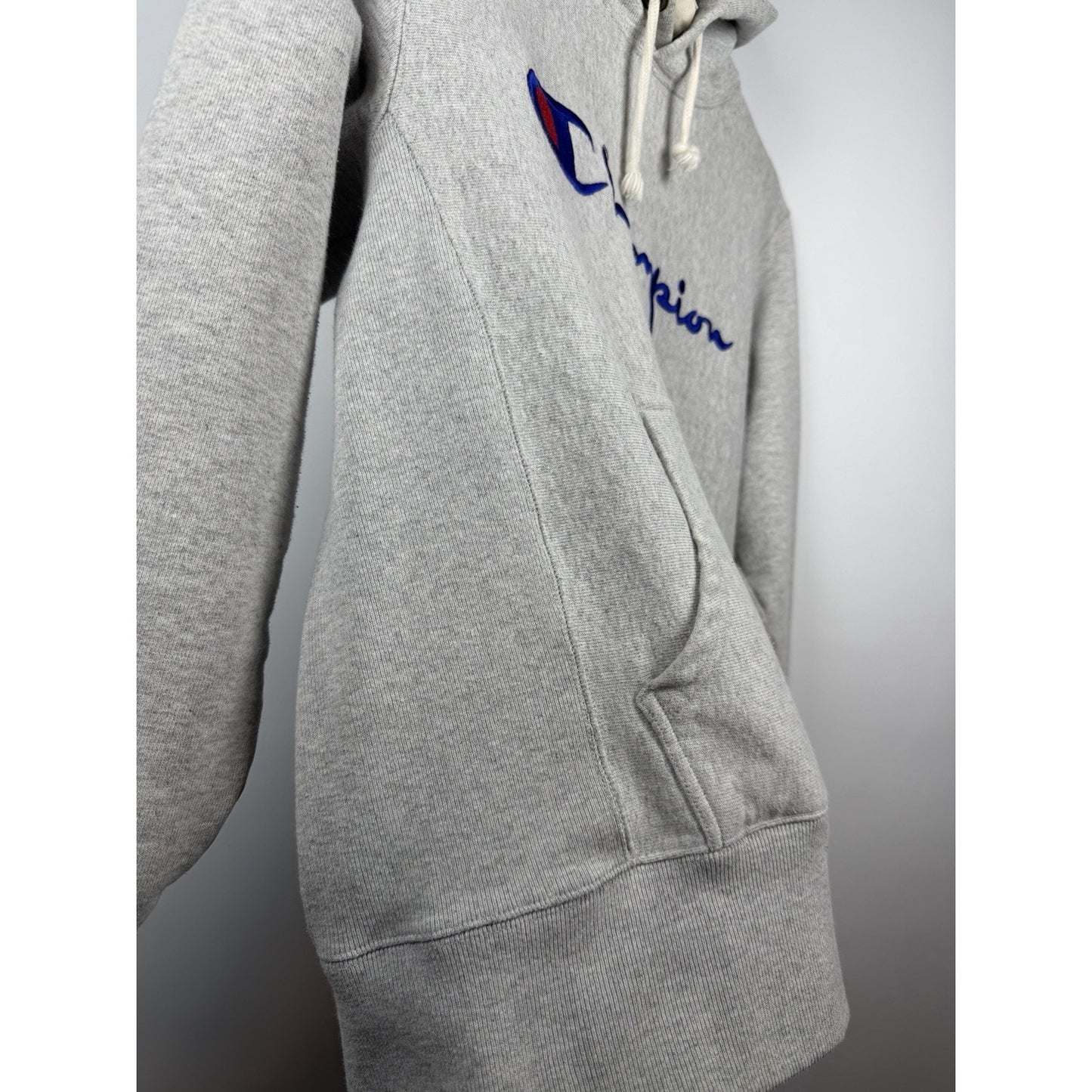 Vintage 1970’s Champion Reverse Weave Spellout Hoodie Sweatshirt Medium 21x25