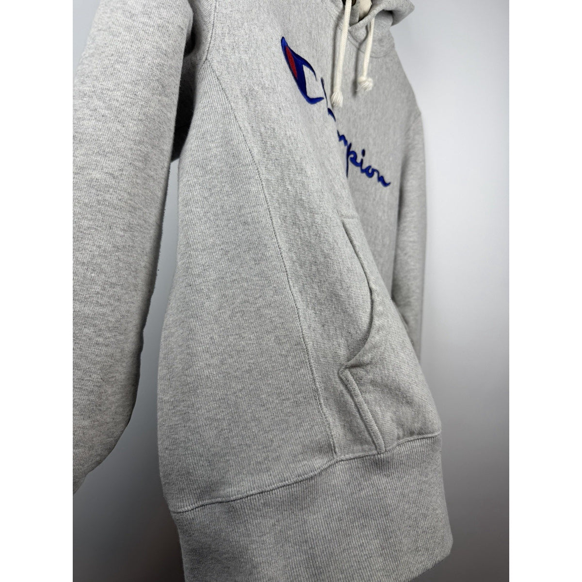 Vintage 1970s Champion Reverse Weave spellout hoodie, USA made, M