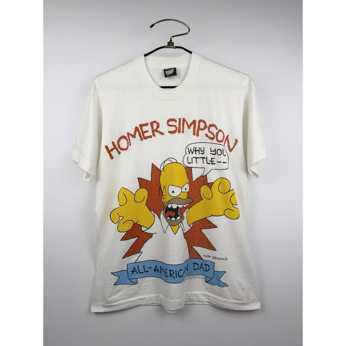 Homer Simpson All American Dad Why You Little —! shirt, 1990, Large