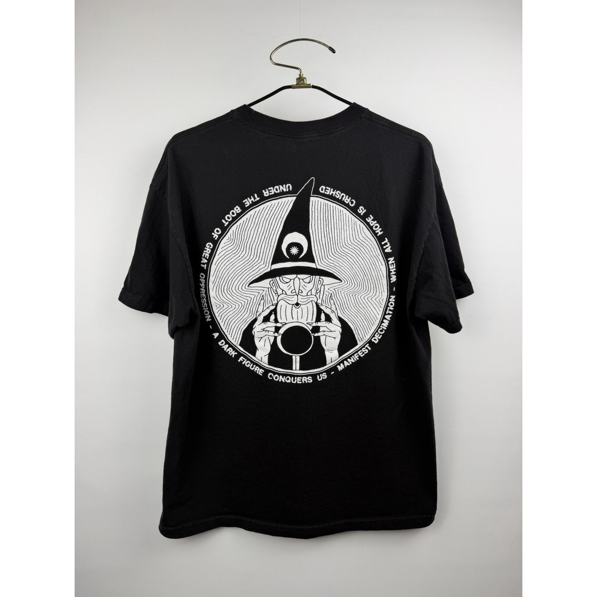 2018 Power Trip Manifest Decimation Wizard Shirt Southern Lord Records XL 23x30