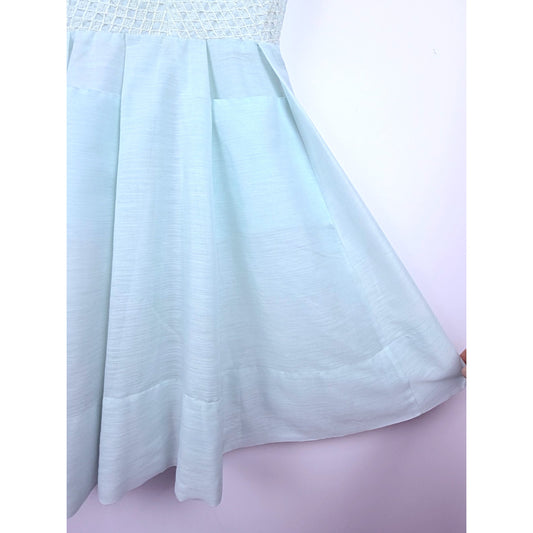 vintage 40s 50s peg palmer blue sundress pin up xs 24" waist POCKETS