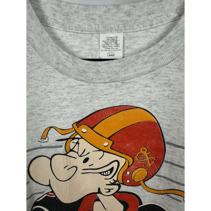 Vintage 1993 Popeye touchdown football tee, single stitch, USA, L