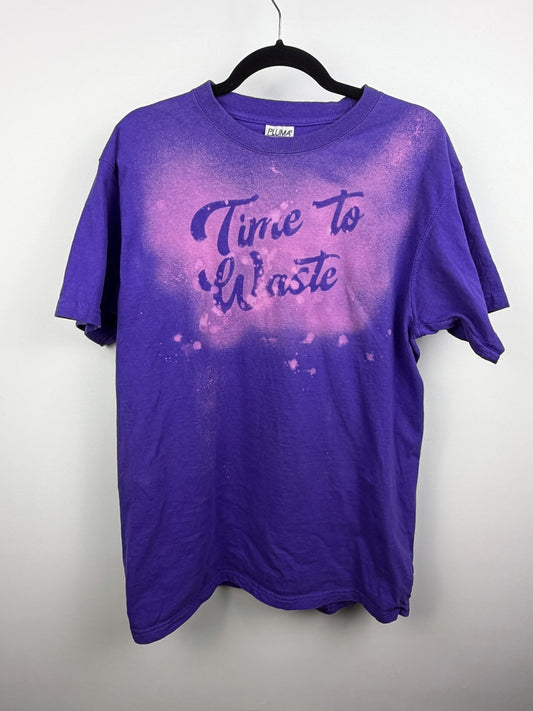 Purple bleached Time to Waste tee