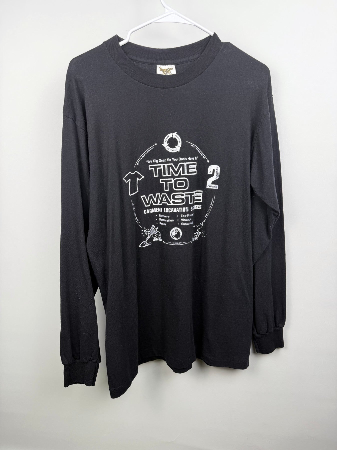 Black Time to Waste long sleeve tee