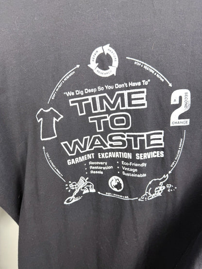 Black Time to Waste long sleeve tee — detail