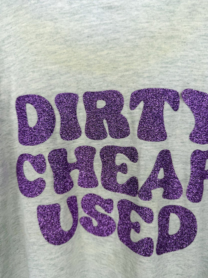 Grey glitter two-tone Time to Waste tee — detail