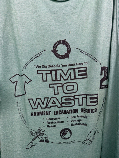 Green Time to Waste tank top — detail